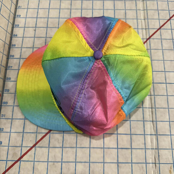 Vintage Otto 90s Rainbow Fluorescent Retro Snapback Rope Adjustable Hat Cap TV - Picture 4 of 10